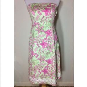 Lilly Pulitzer Size 4 Strapless Knee Length Dress
